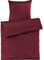 Pure Label Mako Satin Bettwäsche rot 135 x 200 cm mit Kissenbezug 80 x 80 cm aus 100% Baumwolle - Traumhaft weiches Mako Satin Bettwäsche Set in Uni
