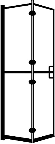 Bussandri Exclusive - Faltbare Duschkabine ESG Schwarz 80x140 cm