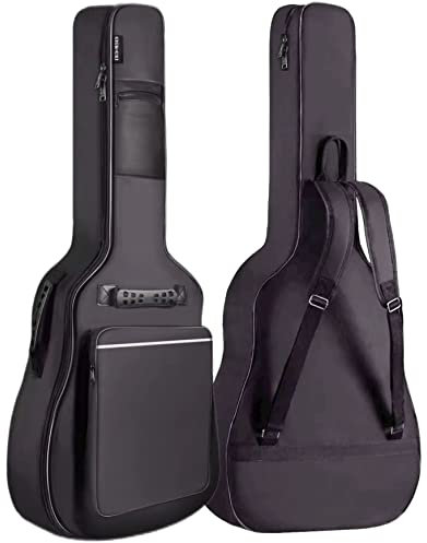 GIGKOUKI Gitarrentasche für Akustikgitarre, 96,5 cm, 99,1 cm, weiche Tasche, 0,9 cm dicke Polsterung, klassische Gitarre, Rucksack, große Tasche mit Aufhängeschlaufe und Umhängeband (99 cm)