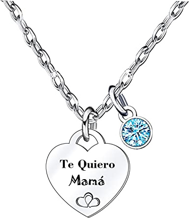 MNBVBV Collar de damas Colgante de amor Collar de damas de acero inoxidable, regalo de joyería para esposa, abuela, mamá, novia, madrina, cumpleaños aniversario de Navidad Regalo de San Valentín (4)