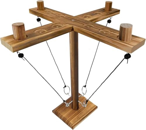 Sunshine smile Ring Toss Hook und Ring Indoor,Toss Haken und Ring Spiel,Ring Toss Game,Ringwurfspiel aus Holz,Hook Toss Battle Game,Haken-Ring-Wurfspiel