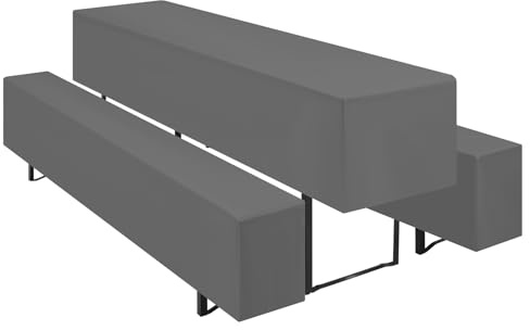 Teruntrue 3er-Sets Biertischhussen Bierbank-Auflage,Dunkelgrau Biertisch und Bankgarnitur Husse für 70x220cm Tischbreite für Festzeltgarnituren Bierbank Hussen(Dunkelgrau)