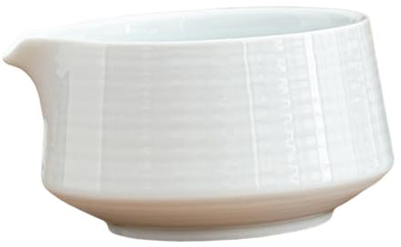 Baoblaze Ceramic Matcha Bowl Matcha Mixing Bowl with Spout Chawan Tea Ceremony Porcelain Tea Bowl Handmade for Tea Lovers Beginner, White