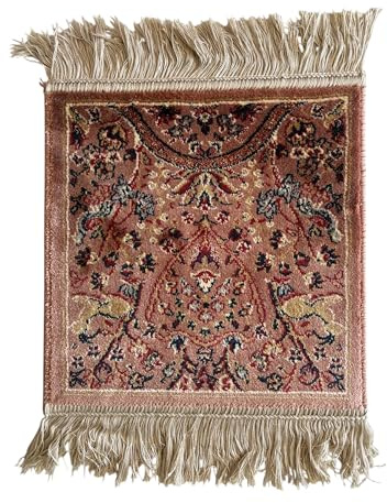 LaVelahome Klassischer kleiner Teppich 35 x 35 cm Briefmarke quadratisch mit Fransen Quasten (rosa_PRE, 35_x_35_cm)