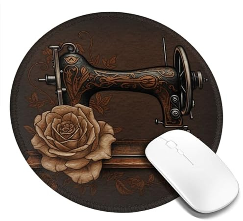 1 tapis de souris avec bord cousu, tapis de souris confortable avec base en caoutchouc antidérapante, tapis de souris de jeu rose et machine à coudre lavable pour ordinateurs de bureau ordinateur por