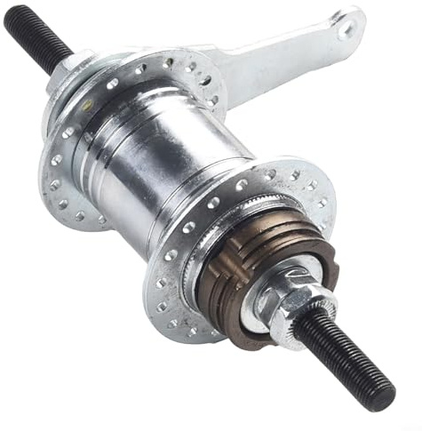 Zilimontt Buje trasero de freno de 36 agujeros con rueda libre de pedal trasero, piñón de 18 dientes, eje de 170 mm, construcción de acero inoxidable, compatible con velocidad única