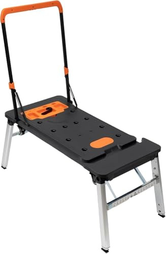 Banco da lavoro pieghevole, carrello manuale multifunzione 7 in 1 con capacità di carico di 150-250 kg, per piattaforma di lavoro portatile e tavolo