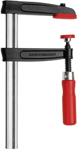 BESSEY Temperguss-Schraubzwinge TPN20B5BE, Spannweite 200 mm Ausladung 50 mm, Stabile Hohlprofilschiene mit Riffelung, Gewicht 0,31 Kg