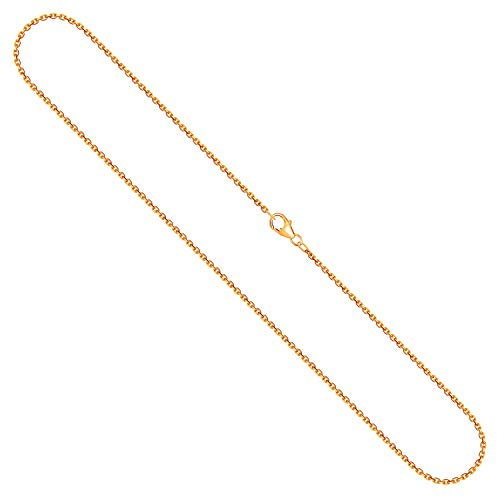 EDELIND Goldkette Damen 750 Echtgold 40 cm, Ankerkette diamantiert mit Breite 1.7 mm, Gewicht ca. 4.7 g