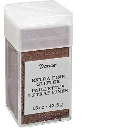 Chestnut Brown Extra Fine Glitter 1.5 Ounces Canister w/Pour or Shake Lid