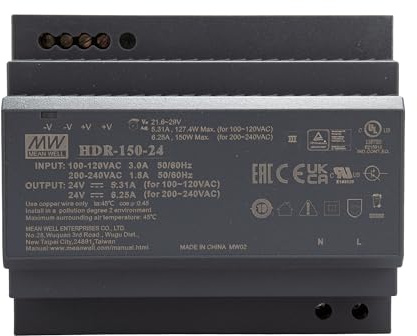 Mean Well HDR-150-24 Hutschienen-Netzteil (DIN-Rail) 24 V/DC 150W 1 x