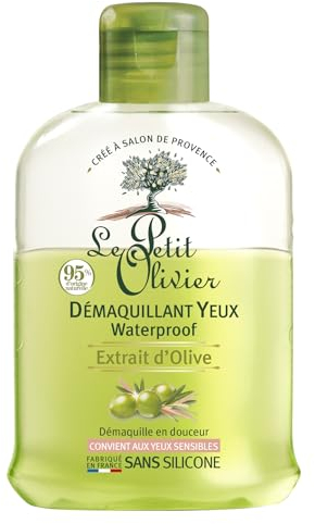 LE PETIT OLIVIER - Démaquillant Yeux Waterproof - Extrait D'Olive - Démaquille En Douceur - Convient Aux Yeux Sensibles - 98% D'Origine Naturelle - Sans Silicone - Fabriqué en France - 125 ml