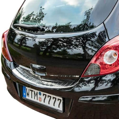 RECAMBO Stainless Steel Rear Bumper Protector compatible with Opel Corsa D 2006-2014 - hochglanz poliert, Chrom Look, Stainless steel, Polished finish, Chrome look, Scratch protection, Styling trim