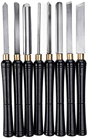 HSS Drechselmesser Set 8-Tlg Drehmeißel Set Holzdrehmaschinen Meißel Set Holz Drechselwerkzeug Schnitzwerkzeuge Für Drechseleisen Drechselbank Holzschnitzereien Im Holzkoffer