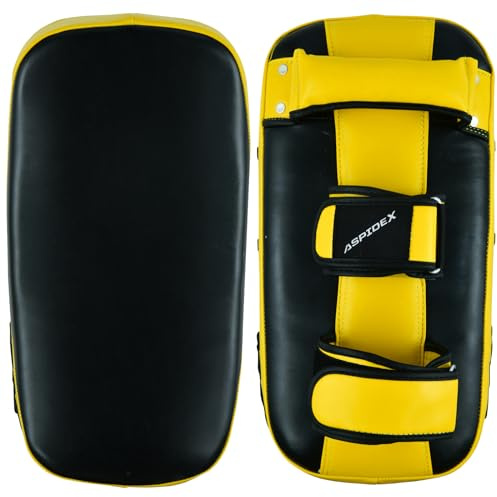 PRO FUTURE Guanti da MMA Thai Boxe Shield Piede Curvo Target Taekwondo Training Boxer Target USA Punch Target per Allenamento, Kickboxing,Taekwondo e Sanda (nero-giallo, coppia)