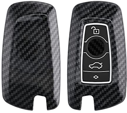 kwmobile Autoschlüssel Hülle kompatibel mit BMW 3-Tasten Funk Autoschlüssel (nur Keyless Go) - Hardcover Schutzhülle Schlüsselhülle Cover in Schwarz