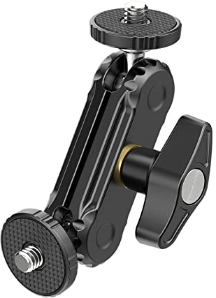ULANZI Braccio magico con doppia testa a sfera vite da 1/4 , compatibile con supporto universale per monitor per fotocamera, accessori fotografici per fotografia microfono staffa luce di riempimento