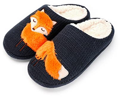 AONETiger Tofflor för kvinnor, vinter, varma, fluffiga tofflor, plysch, herrtofflor, bekväma, fodrade med fuskpäls, halkfria tofflor