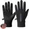 KASESSS Guantes Invierno Hombre, Guantes Termicos Mujer, Guantes Impermeables Prueba de Frío, Guantes Tactiles Movil Smartphone, Guantes Ciclismo Invierno para Conducir Correr Aire Libre Deporte,Negro