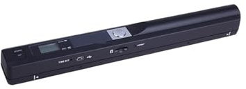 Bärbar högupplöst bokskanner Portable New Creative Handheld Mobile Portable Document Scanner, 900DPI Type-c LCD-skärm Stöd for JPG/PDF-formatval (Color : Zwart, Size : 1)