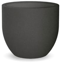 newgarden Vaso rotondo Azalea decorativo per interni ed esterni. Molto resistente ai raggi UV. Grande vaso per fiori e piante realizzato in polietilene in Spagna (Antracita, ø30x25 cm)