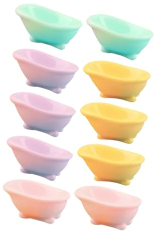 Hohopeti 10stücke Miniatur Badewanne Für Puppenhaus Farbenfrohes Mini Haus Badezimmer Zubehör Winzige Badewanne Modell DIY Landschaftsdekor Puppenhaus Accessoires Miniatur