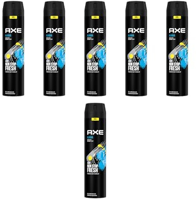 Axe Spray per il corpo Alaska senza sali di alluminio, 6 x 250 ml, deodorante per uomo e uomo