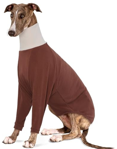 IECOii Suéter de galgo de cuello alto, suéteres térmicos de galgo, suéter de forro polar acogedor, traje de invierno, suéter de forro polar, suéter de galgo para perro Whippet Lurcher Salukis, talla L