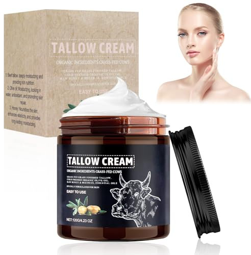 Crema Idratante per la Pelle al Sego di Manzo Crema al Sego di Manzo Idrata Profondamente E Ripara La Pelle per la Cura Della Pelle Viso e Corpo