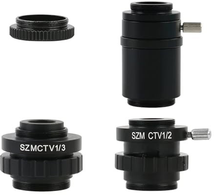 wangzhich CTV 1/2 1/3 1X Adapter 0.3X 0.5X C mount Lens + C CS Simul Focal Ring Trinocular Stereo Microscope HDMI VGA USB Video Camera(1X SZMCTV 1-2 1-3)