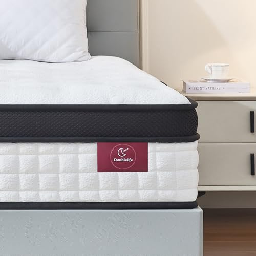 Doublelife Small Double Mattress 4FT, 10.6 Inch Extra Thick Gel Memory Foam 9 Zone Orthopedic Mattress,Breathable Foam with Individually Pocket Spring, Motion Isolation(120x190x27cm)
