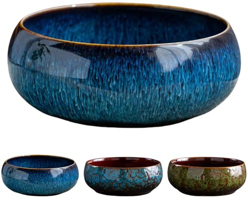 Fioriera a forma di loto, per piantare in acqua all'interno, fioriere in ceramica per piante da interno, vaso per fiori idroponico bianco, decorazione per interni (A)