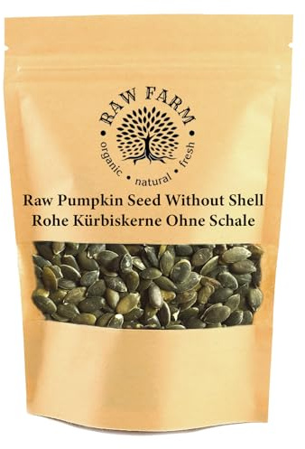 Raw Farm - Semi di Zucca 500 g - Senza Buccia, Varietà Stiria, Senza Glutine, Senza Soia, Provenienza UE