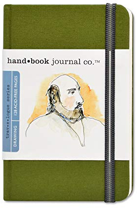Speedball Drawing Journal Book 3.5 x 5.5 Portrait Cadmium Green, Art Sketch Paper For Pen, Ink, Pencil, Markers, For Adult, Kid