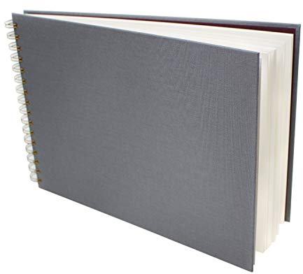 Artway Landscape Spiralbindung-Querformat-60 Seiten/30 Blätter 240gsm Prämie Skizzenbuch mit grauem Einband, Papier, A4 Querformat, 30 stück, Grau