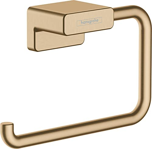 hansgrohe AddStoris - Toilettenpapierhalter, Klopapierhalter für Wandmontage, Klorollenhalter, verdeckte Befestigung, Badezimmer Zubehör, Brushed Bronze, 41771140