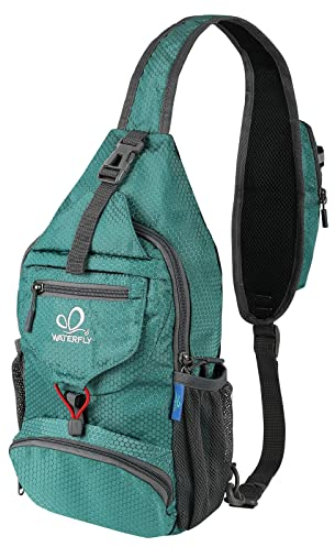 WATERFLY Brusttasche Sling Bag Klein: Faltbarer Herr Crossbody Bodybag Crossbag Slingbag Crossover Single Chest Rucksack Schultertasche Schulterrucksack Cross Body Herren Damen Reisen Wandern