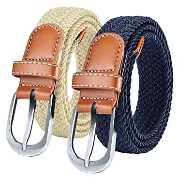 SWAUSWAUK Ceinture Femme x 2 - Ceinture Femme Élastique pour Jeans et Pantalons, Large 2,5 cm, TAILLE UNIQUE pour la taille inférieure à 39''