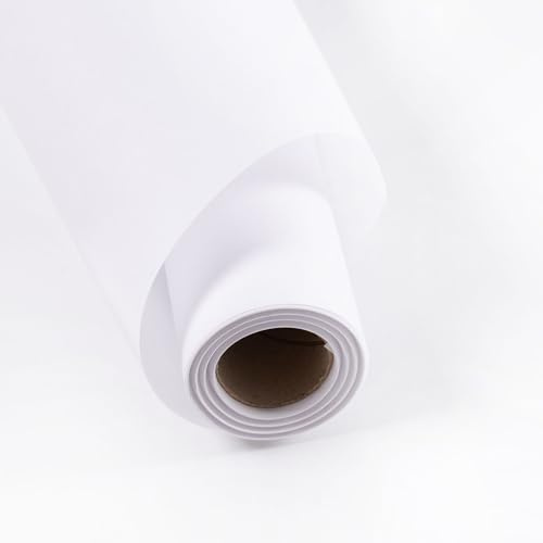 Rollo de papel seda blanco. 92CM X 25M. Ideal para calcar patrones, manualidades, pintar, envolver y embalaje. Papel muy trasparente y resistente. (25 metros)