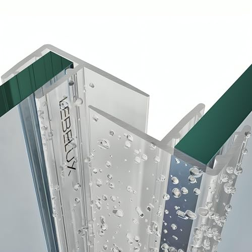 LebeLux 2x100cm Duschdichtung Duschtürdichtung Seitlich Duschkabinen Dichtungen für Duschtüren Duschlippe Gummilippe für 5-8mm Glastüren, Gerade PVC Duschlippendichtung Dichtung Dusche Glastür