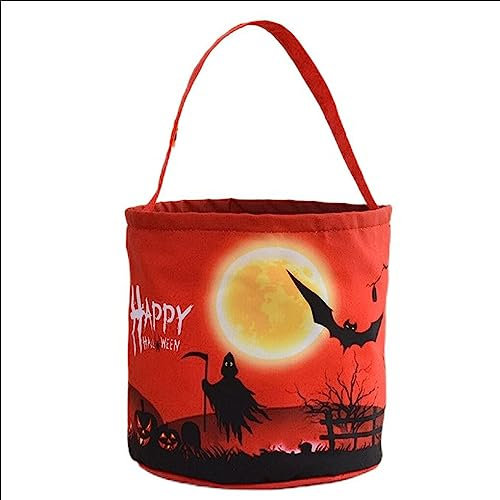 kesurpae Sacchetto di immagazzinaggio di Caramelle di Halloween Sacchetti Regalo Luminosi di Grande capacità per Feste Accessorio Tascabile Decorativo Multiuso, Rosso