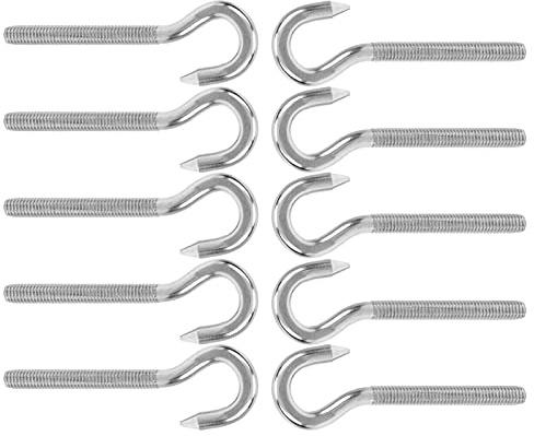 10-Pack Rostfria Skruvkrokar, M5 Kopphängare för Mekanisk och Elektronisk Utrustning, Industriell Användning