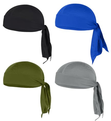 4 Piezas Bandana Ciclismo, Transpirabilidad elástica Pañuelo Deportivo Cabeza Hombre, Secado Rápido Verano Bandana protección UV para Deportes al Aire Libre, Correr, Motocicleta,Senderismo, Montañismo