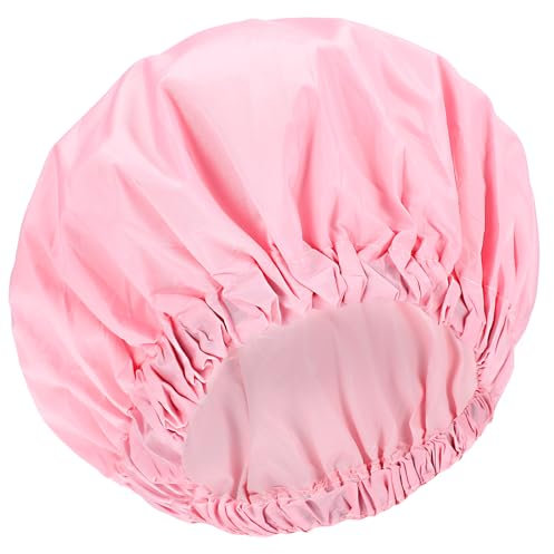Tyqour Wiederverwendbare Duschhaube Damen Wasserdichte Duschhauben Verstellbare Schlafmütze Elastische Damen-Duschhaube Hair Cap for Oil Treatment, für Mädchen Frauen Damen Spa Salon(Rosa)