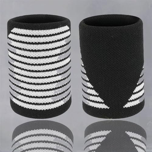 EUTYRG Trainings- und Fitnessarmbänder, Sport, atmungsaktiv, warm, Armband aus weicher Baumwolle, Badminton, Laufen, Fitness, M (schwarz A)