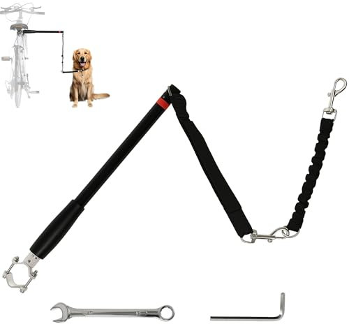 PawHut Fahrradleine für Hunde Fahrrad Hundeleine Einfache Installation und Demontage Hundeleine für Fahrrad, Radfahren, Training, Joggen, Schwarz