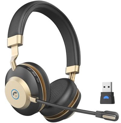 Earbay Kabelloses Headset, Bluetooth Headset mit Mikrofon Rauschunterdrückung & USB-Dongle, 45H Arbeitszeit, V5.3 Kabellose mit Mikrofon Stummschaltung für PC/Büro/Zoom/Skype/Laptop/Meeting