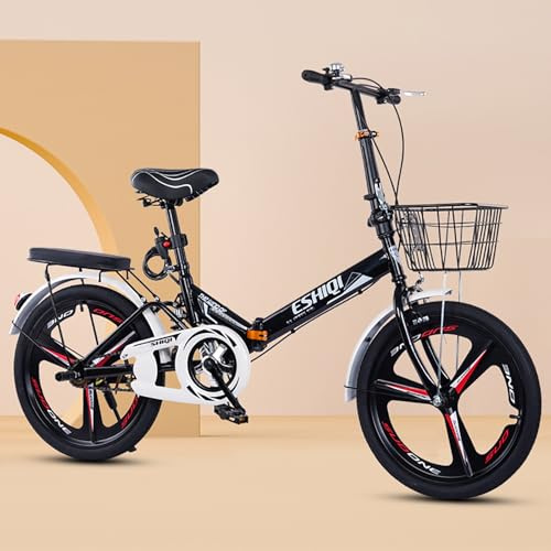 LETIANZG Klapprad Leichtgewicht 22/24 Zoll Erwachsenenfahrrad Kettenantrieb Leichter Aluminiumrahmen Reisefahrrad Unisex(C,20in)