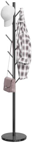 ELYKEN Coat Rack Freestanding, Metal Coat Rack with Natural Marble Base