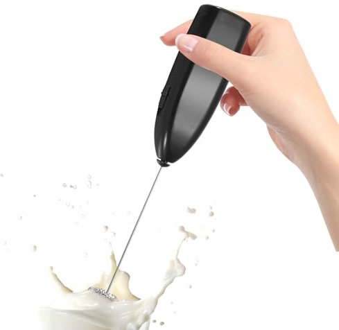 MOUSSEUR DE LECHA ELÉCTRICA - Mezclador eléctrico portátil, herramienta potente para la espuma | Drummer de huevos portátil, batidora de café con leche, agitador de acero inoxidable, máquina de capuch